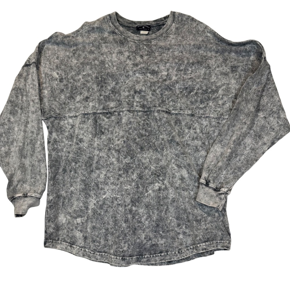 Spirit Jersey Hawaii Acid Wash Gray Long Sleeve Shirt Mens Large Puff Print